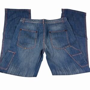 VTG‎ Armani Exchange Womens Sz 32x31 Light Blue Straight Leg Jeans Y2K Carpenter